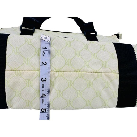 Vintage Ralph Lauren Monogram Nylon Tote Hand Bag Purse Green Y2K - Picture 9 of 13